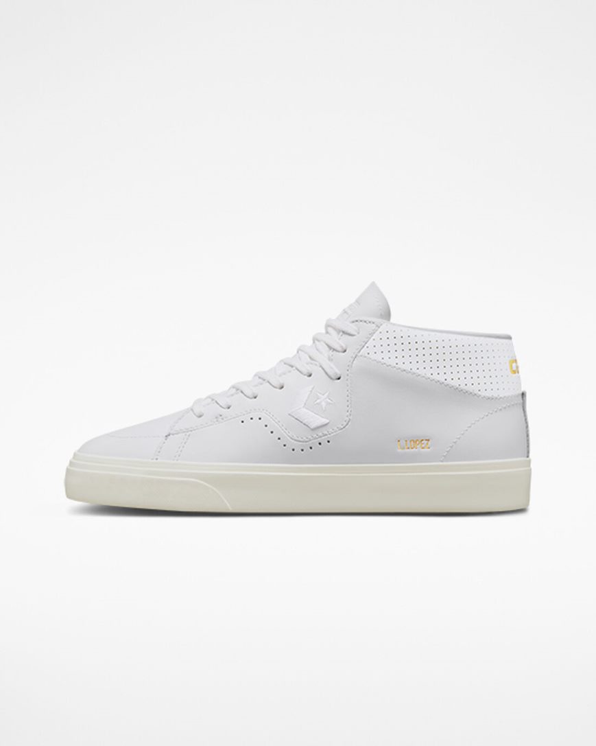 Skate Topanky Converse CONS Louie Lopez Pro Mono Kozene Panske Biele | SK AB11JF9